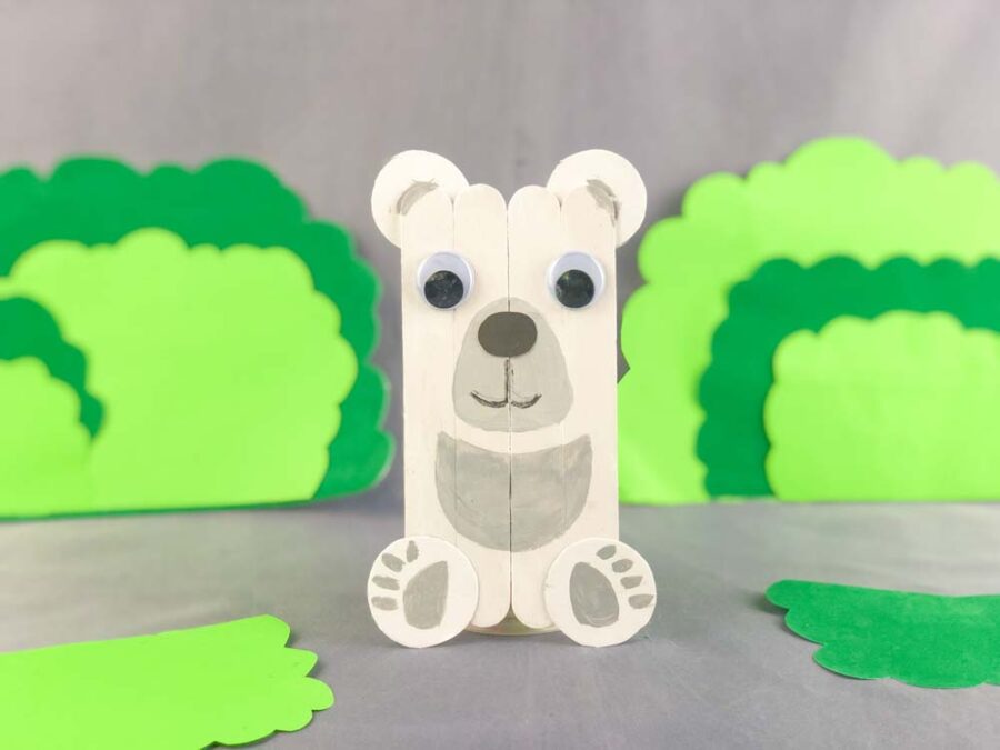 Popsicle stick polar bear