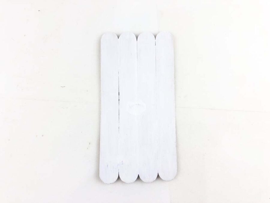 popsicle sticks painted white