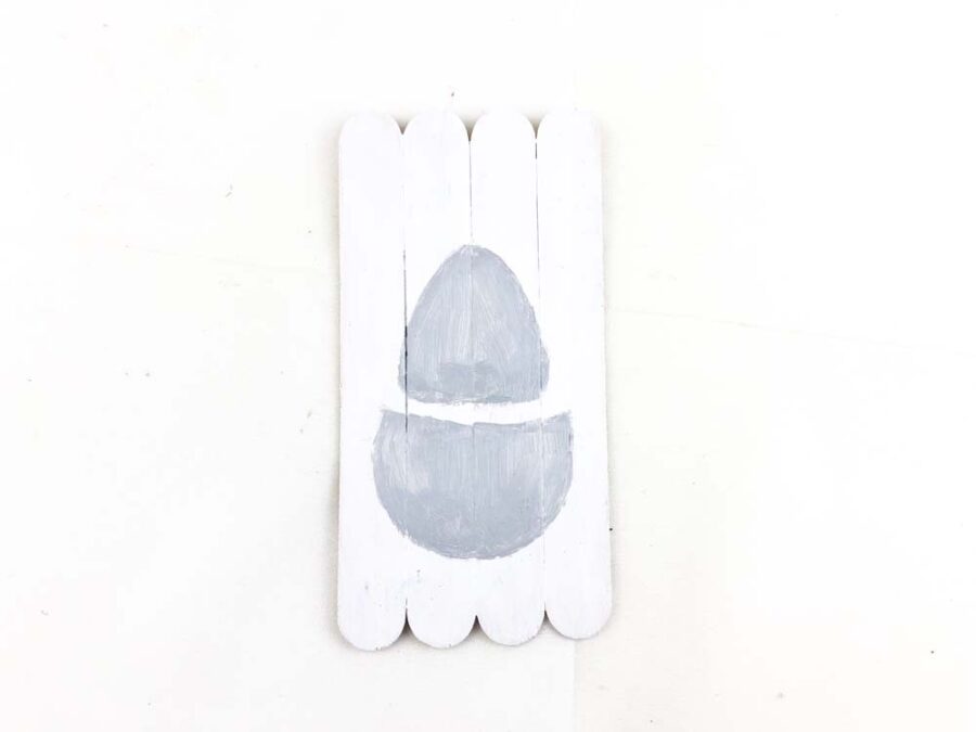 White popsicle sticks with gray paint