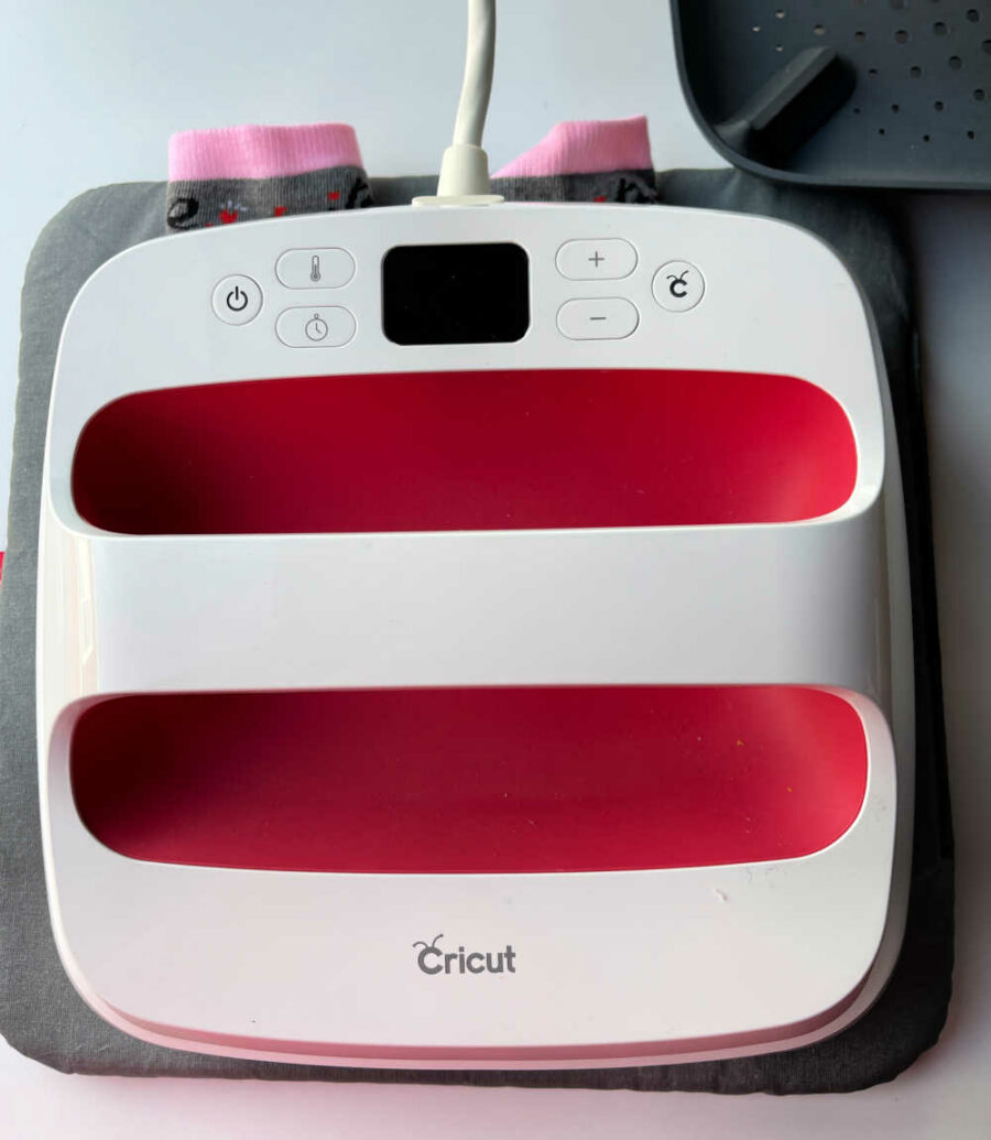 Pressing HTV onto Socks with Cricut Easy Press 2