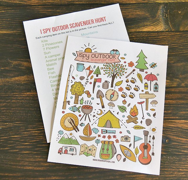 Printable I Spy game for the car
