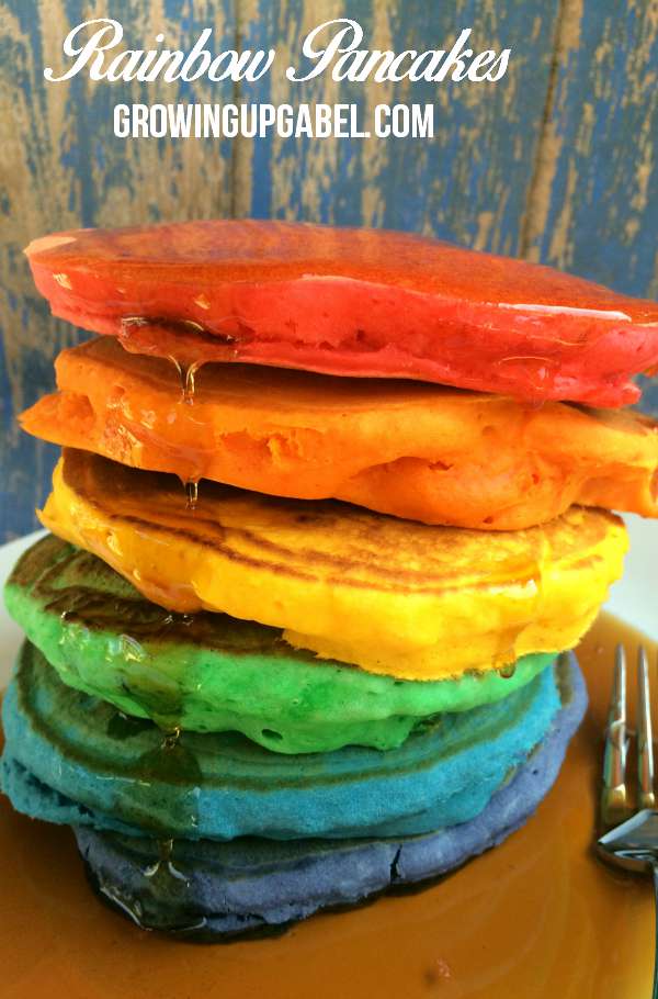 Learn how to make rainbow pancakes for kids using any pancake recipe and food coloring! Easy to make these pancakes make a fun sweets breakfast! 