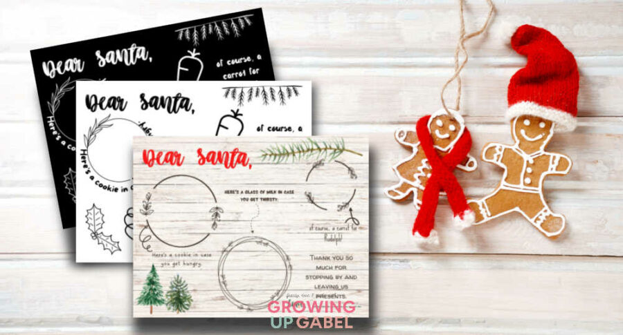 Santa placemats on a table