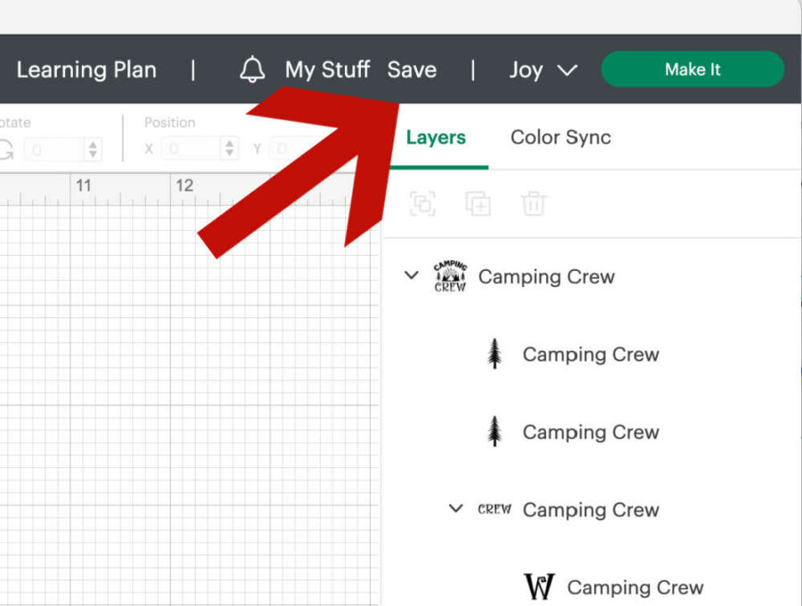Make It button in Cricut Design Space