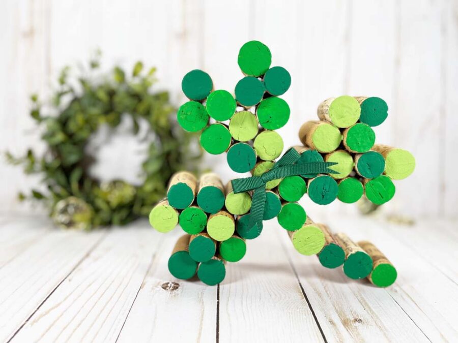 Wine cork shamrock craft