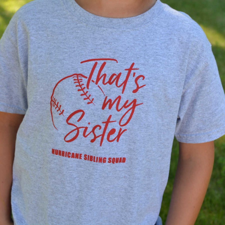 Boy in softball shirt made with Cricut Iron On