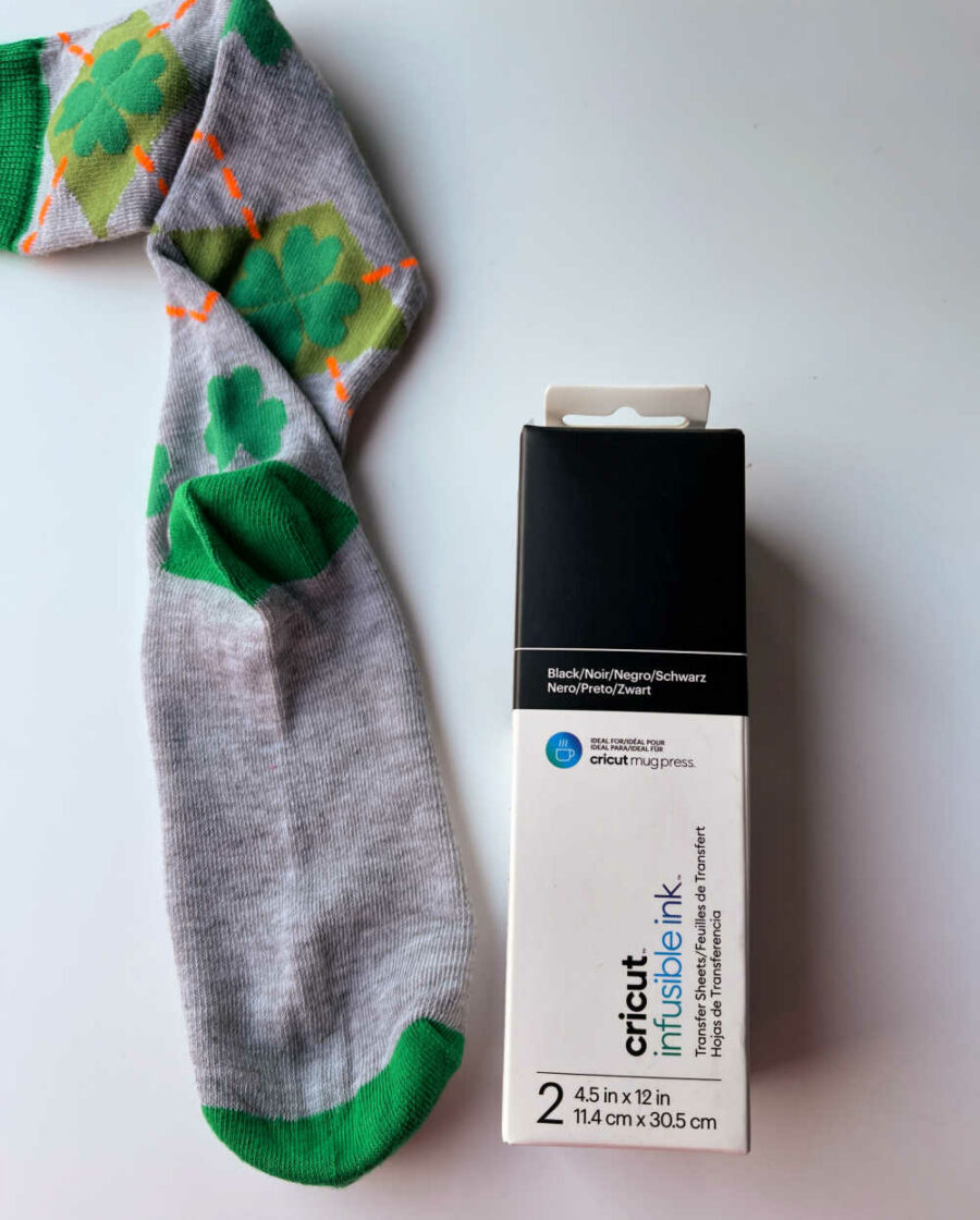 pair of socks and Cricut Infusible Ink