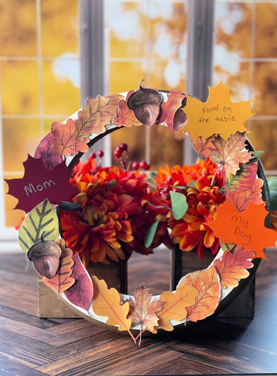 Gratitude wreath kit completed