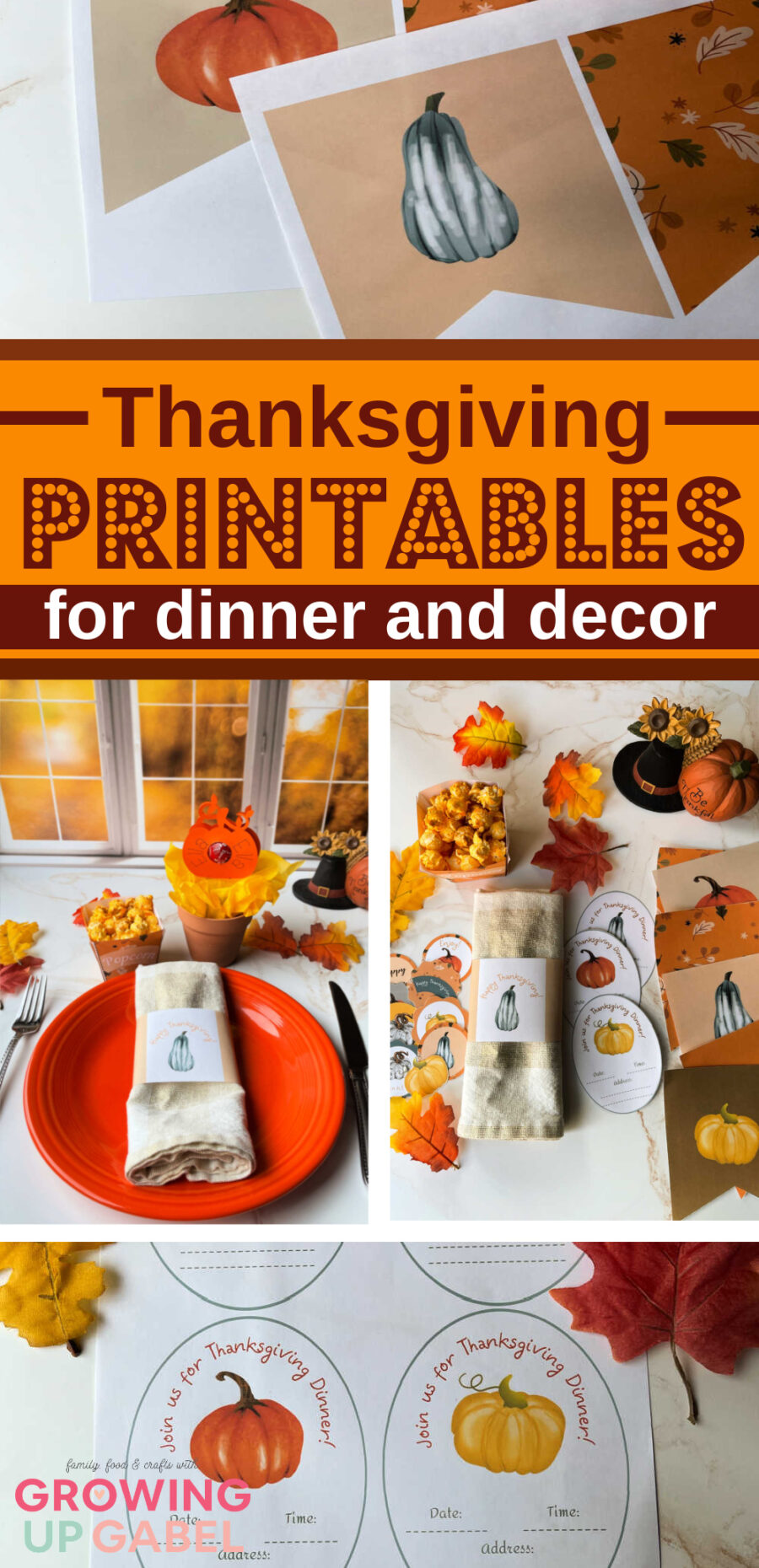 Printable Thanksgiving decorations and party decorations