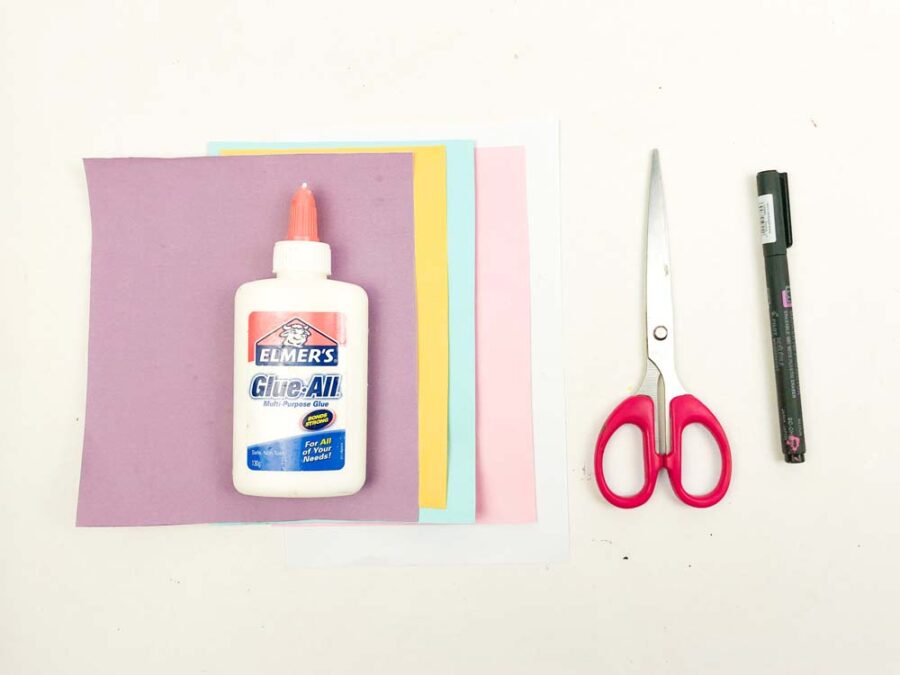 Craft supplies to make unicorn bookmark