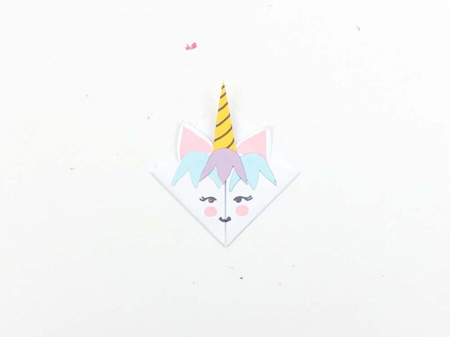 Completed unicorn bookmark