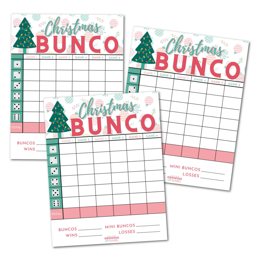 Christmas bunco score sheets