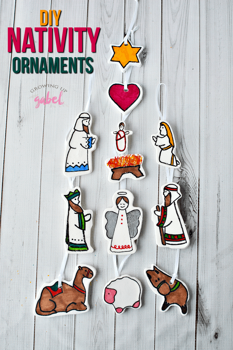 Looking for fun Christmas ornament crafts for kids? Check out these DIY nativity ornaments to make with baking soda dough, cookie cutters, and markers. 