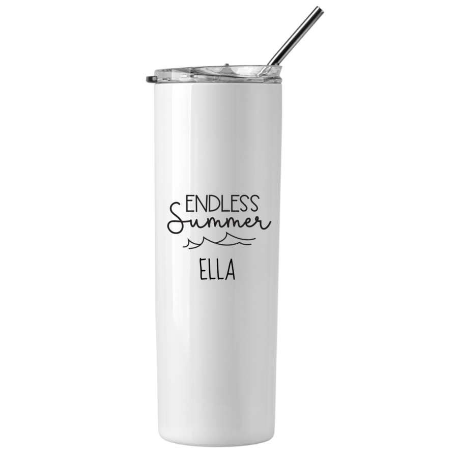 Endless Summer on white tumbler