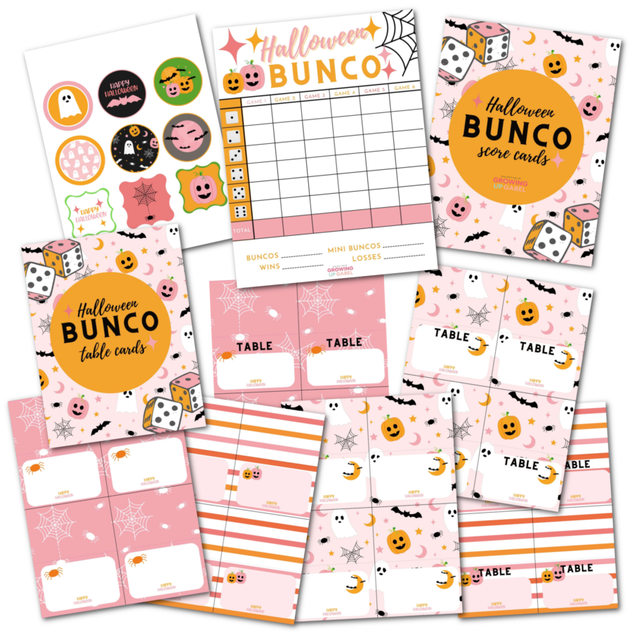Pink Halloween Bunco Set
