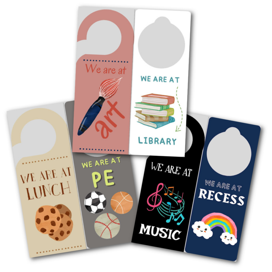 Printable classroom door hangers